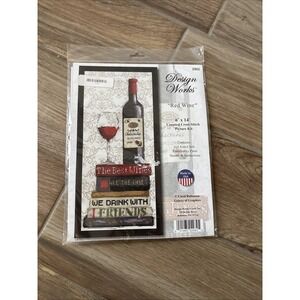 Design Works RED WINE Counted Cross Stitch Picture Kit SEALED 6" X 14" NEW